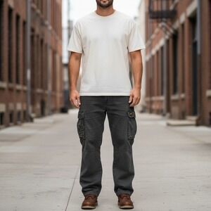G-Star Raw 3D Cargo Mens 34 Olive Green Faded Relaxed‎ Pockets Distressed